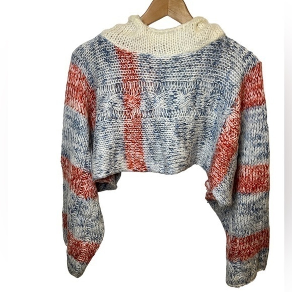 NWT Beuhla Style Lounge Around Cropped Sweater - Blue/combo Multi One size - Picture 6 of 9